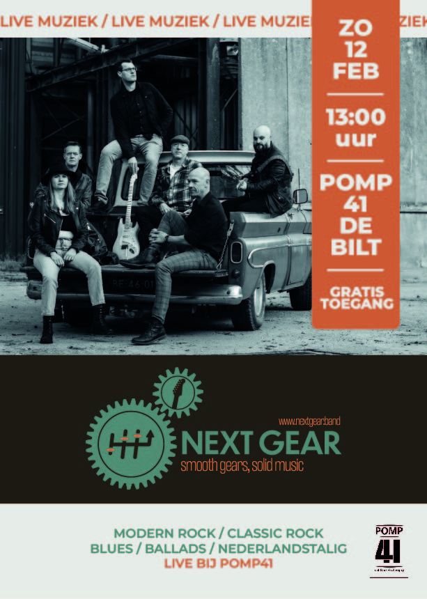 Rockcoverband Next Gear live bij Pomp41 in de Bilt